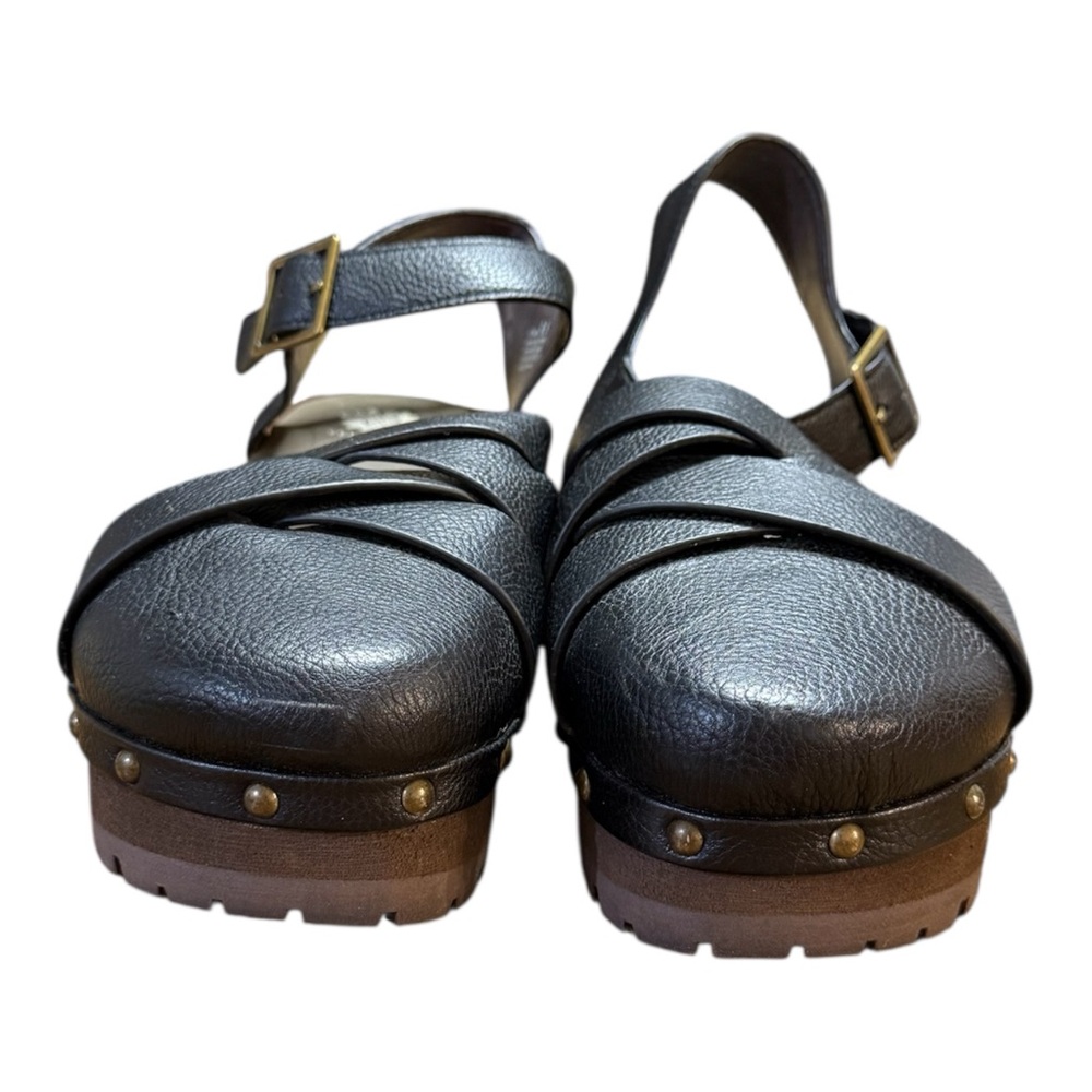 Yellow Box Rethel platform faux leather woven studded Sandals Women’s 9.5 - Picture 4 of 8